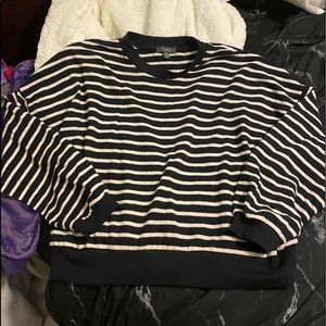 Navy blue and white sweater